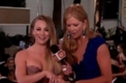 Cuoco Shows off Giant Sparkler on Globes Carpet