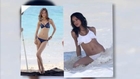Victoria's Secret Models Pose On The Beach In St. Barts