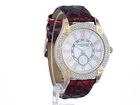 Anne Klein Women's 109316SVWT Swarovski Crystal Multi Function Gold Tone White Watch